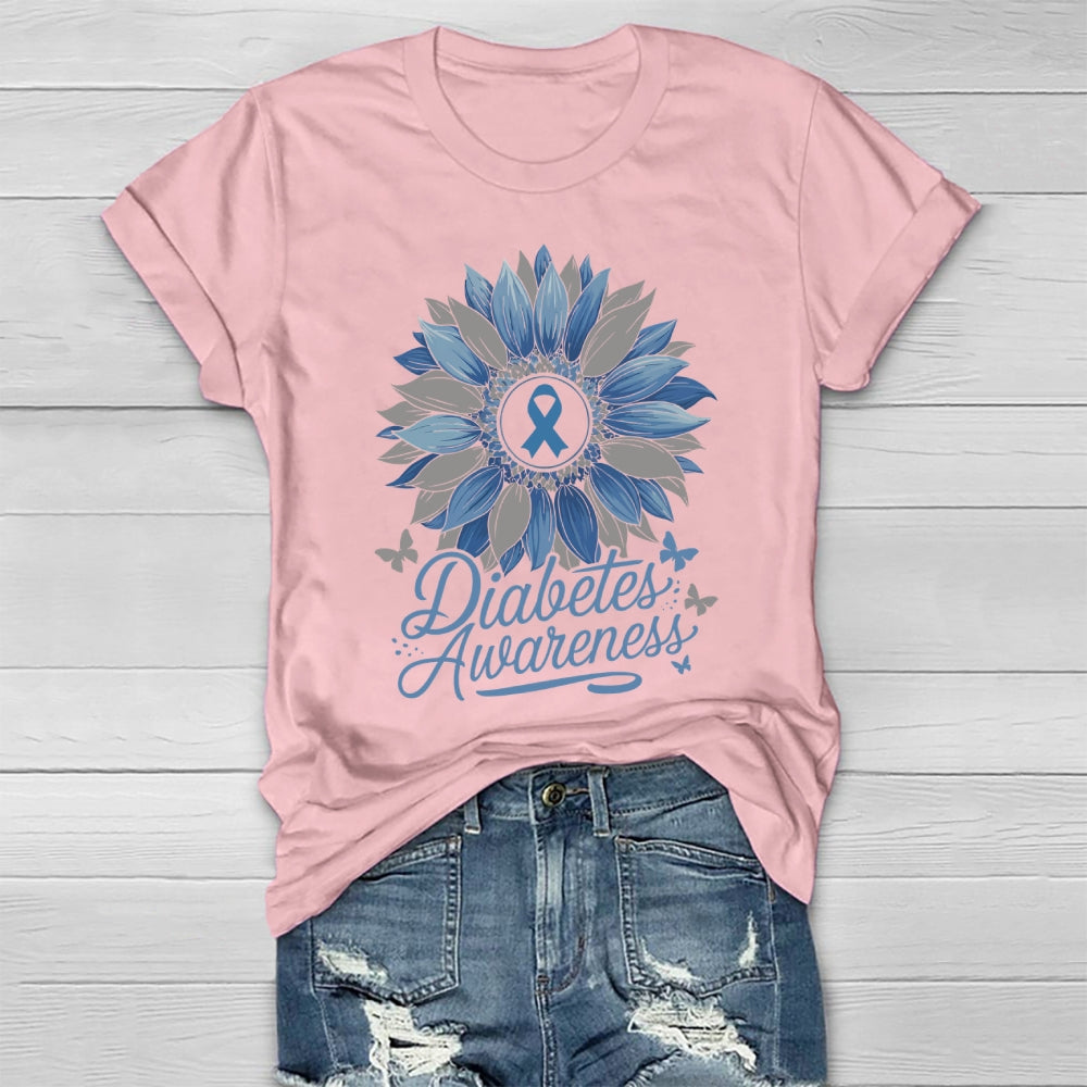 Diabetes Awareness Sunflower Healthwear T-shirt