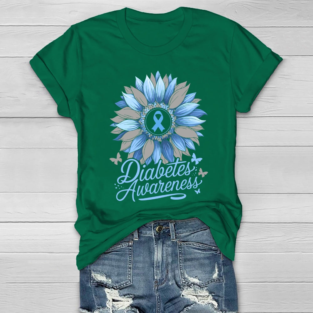 Diabetes Awareness Sunflower Healthwear T-shirt