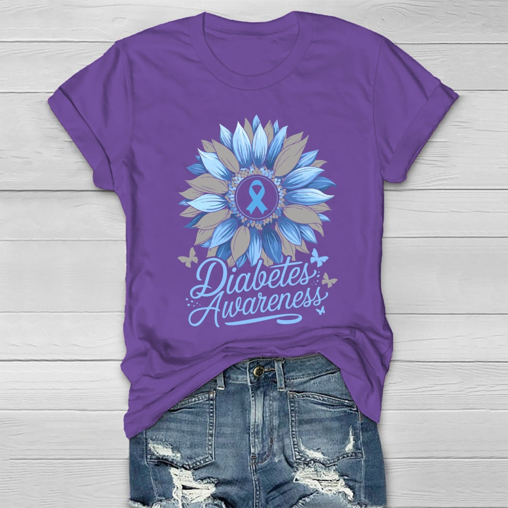 Diabetes Awareness Sunflower Healthwear T-shirt