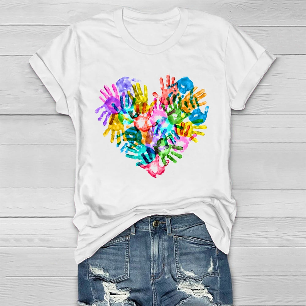 Colorful Handprints Autism Healthwear T-shirt