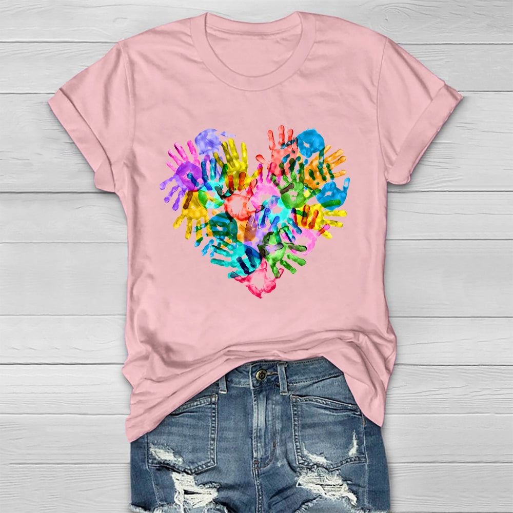 Colorful Handprints Autism Healthwear T-shirt