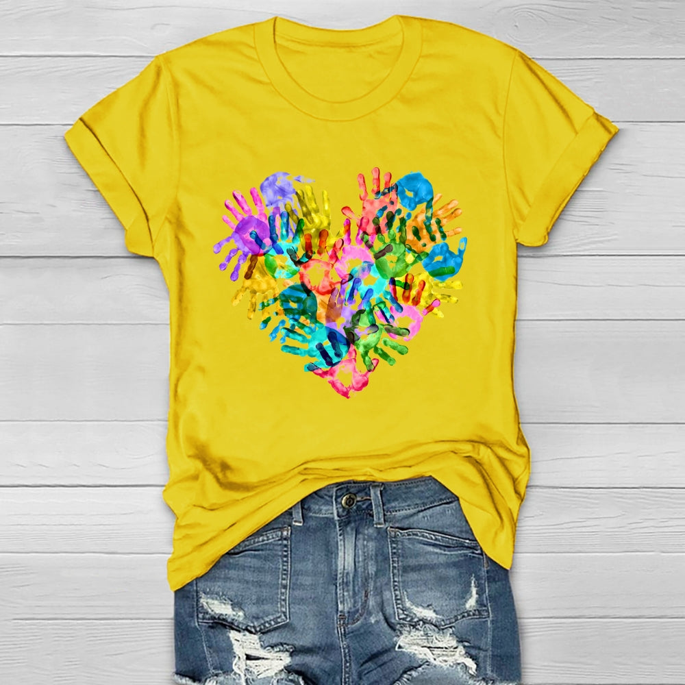 Colorful Handprints Autism Healthwear T-shirt