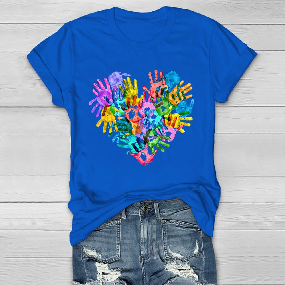 Colorful Handprints Autism Healthwear T-shirt