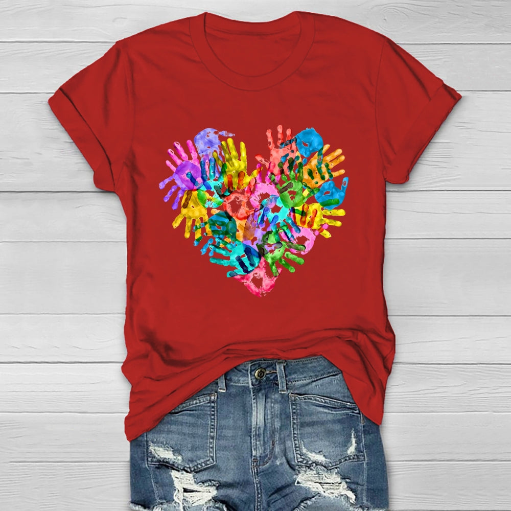 Colorful Handprints Autism Healthwear T-shirt