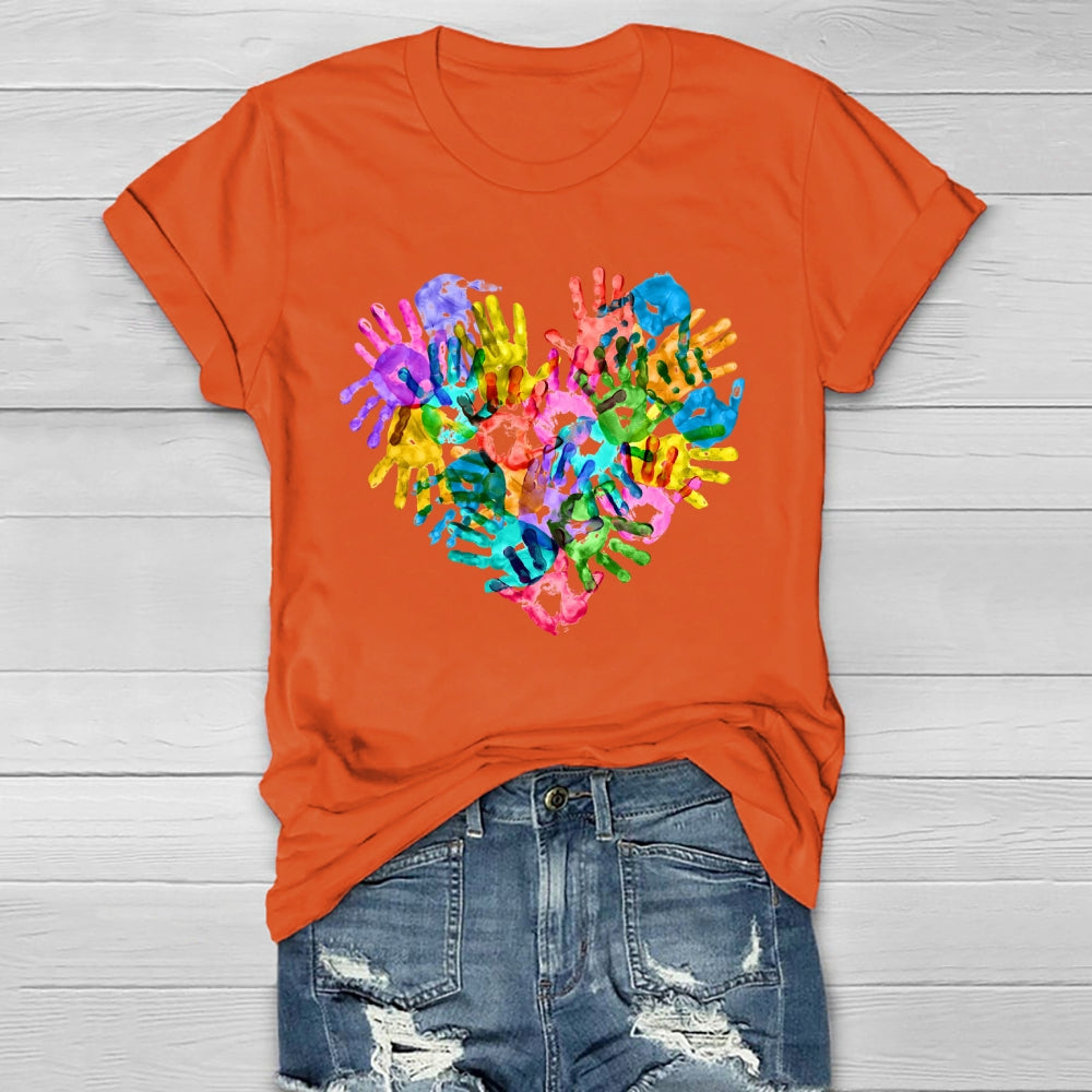 Colorful Handprints Autism Healthwear T-shirt