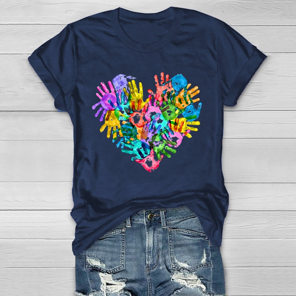 Colorful Handprints Autism Healthwear T-shirt