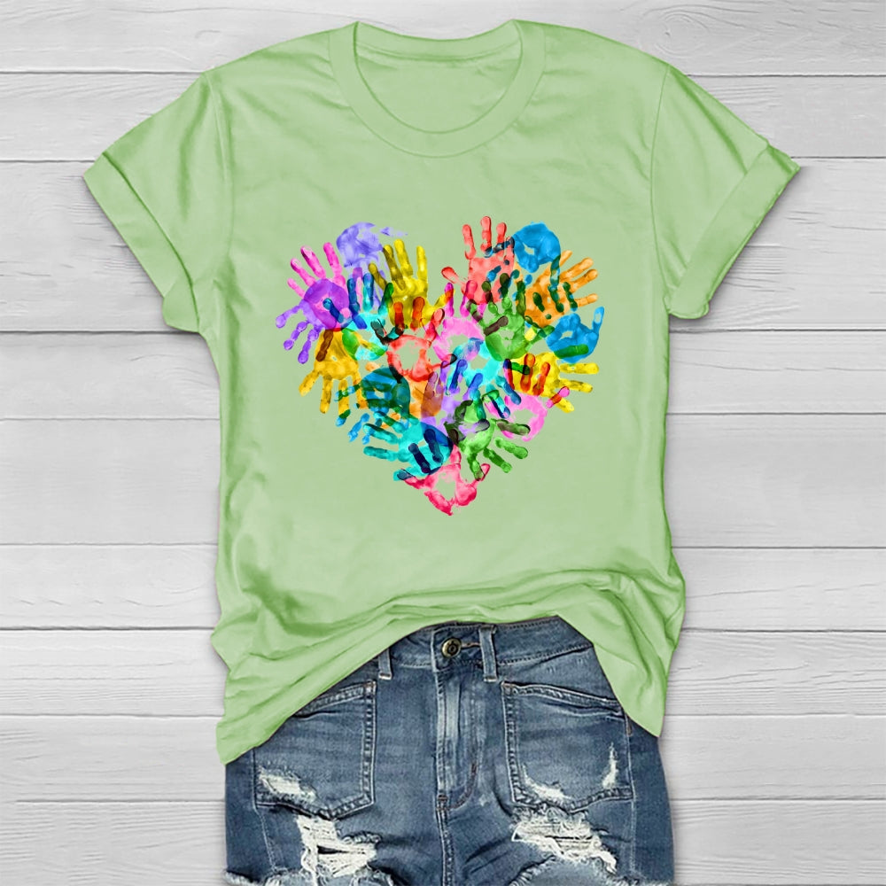 Colorful Handprints Autism Healthwear T-shirt