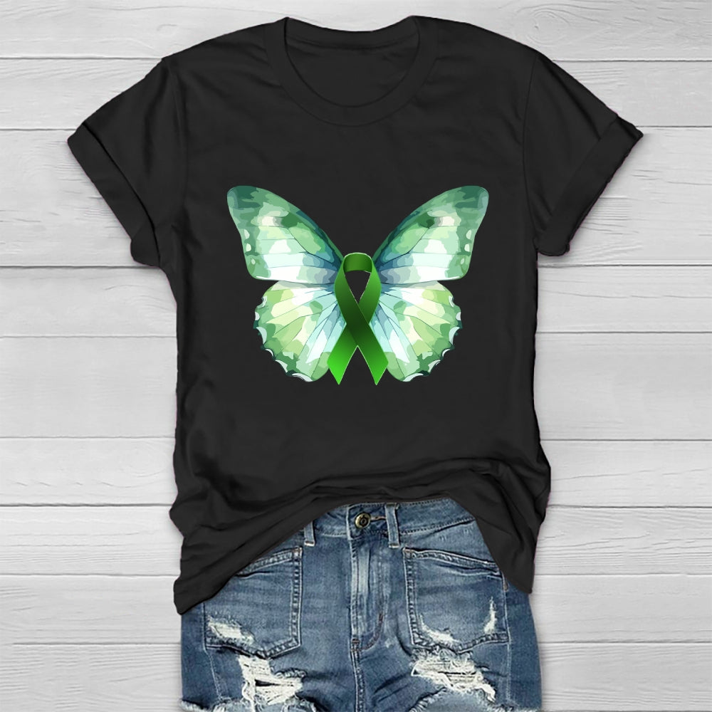 Green Butterfly Ribbon Healthwear T-shirt