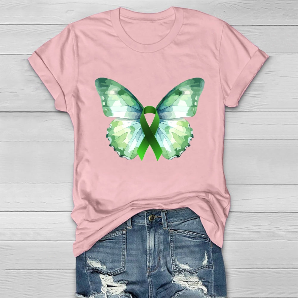 Green Butterfly Ribbon Healthwear T-shirt
