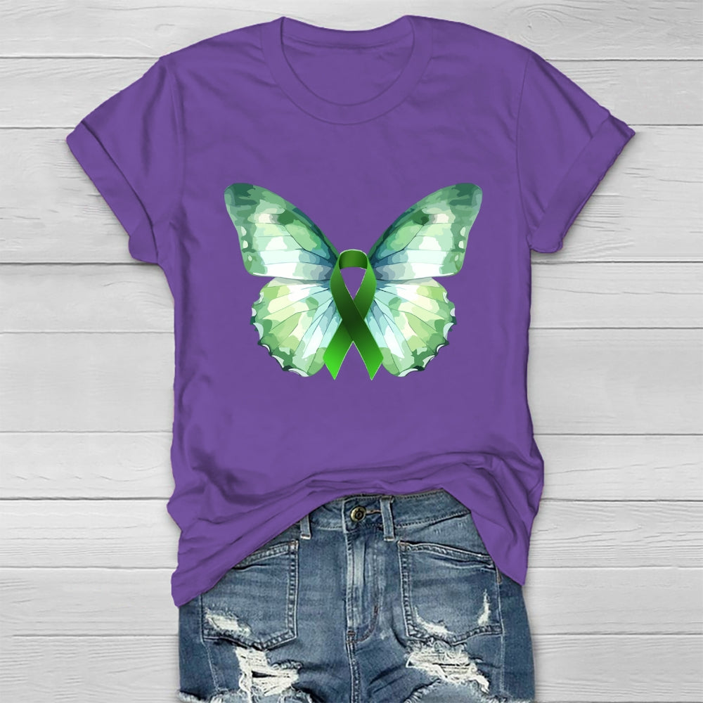 Green Butterfly Ribbon Healthwear T-shirt