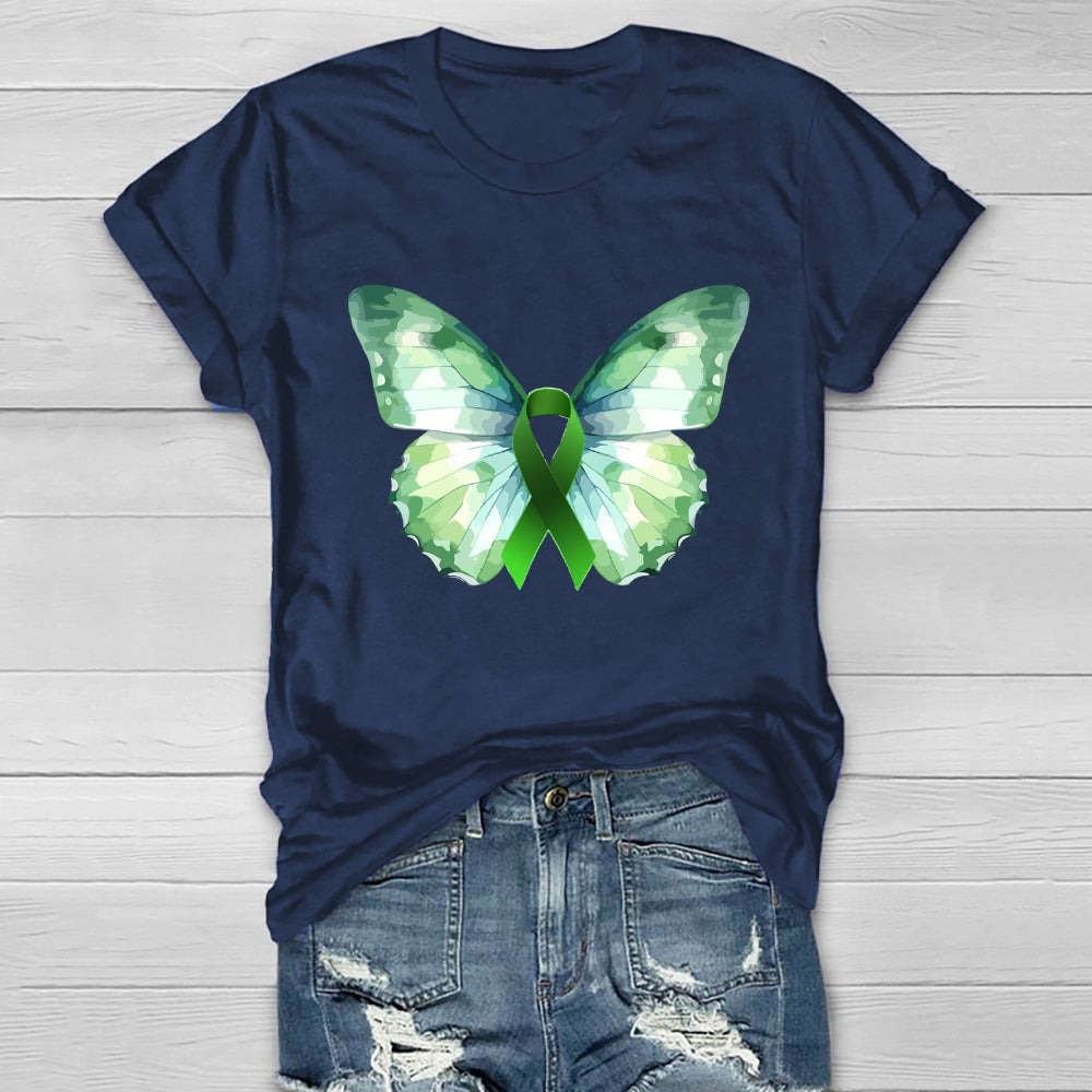 Green Butterfly Ribbon Healthwear T-shirt