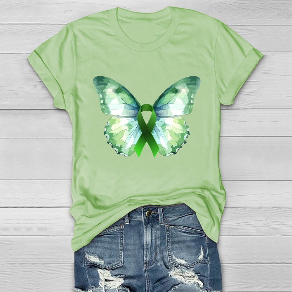 Green Butterfly Ribbon Healthwear T-shirt