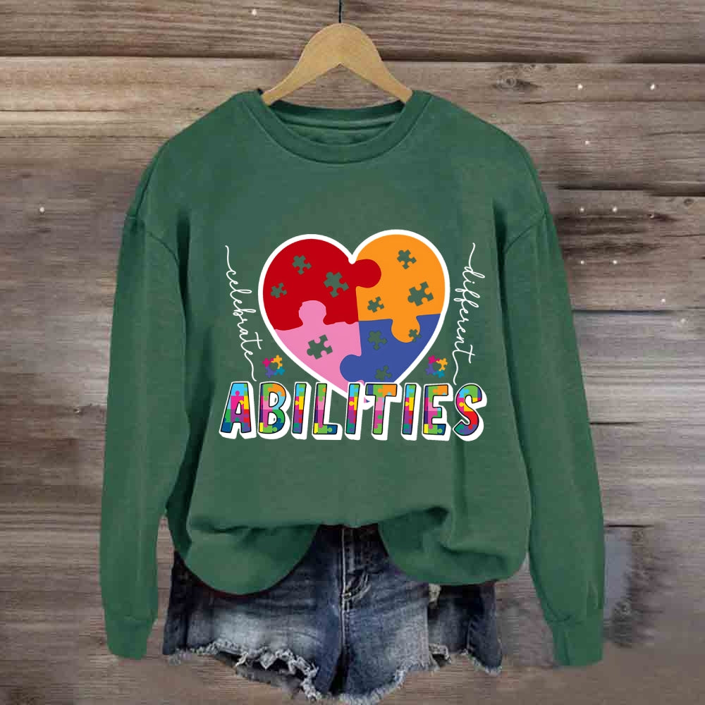 Abilities Colorful Heart  Sweatshirt