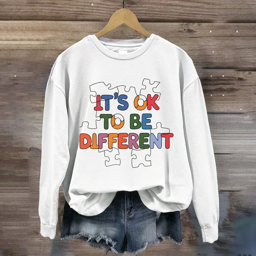 It'S Ok To Be Different Puzzle Sweatshirt