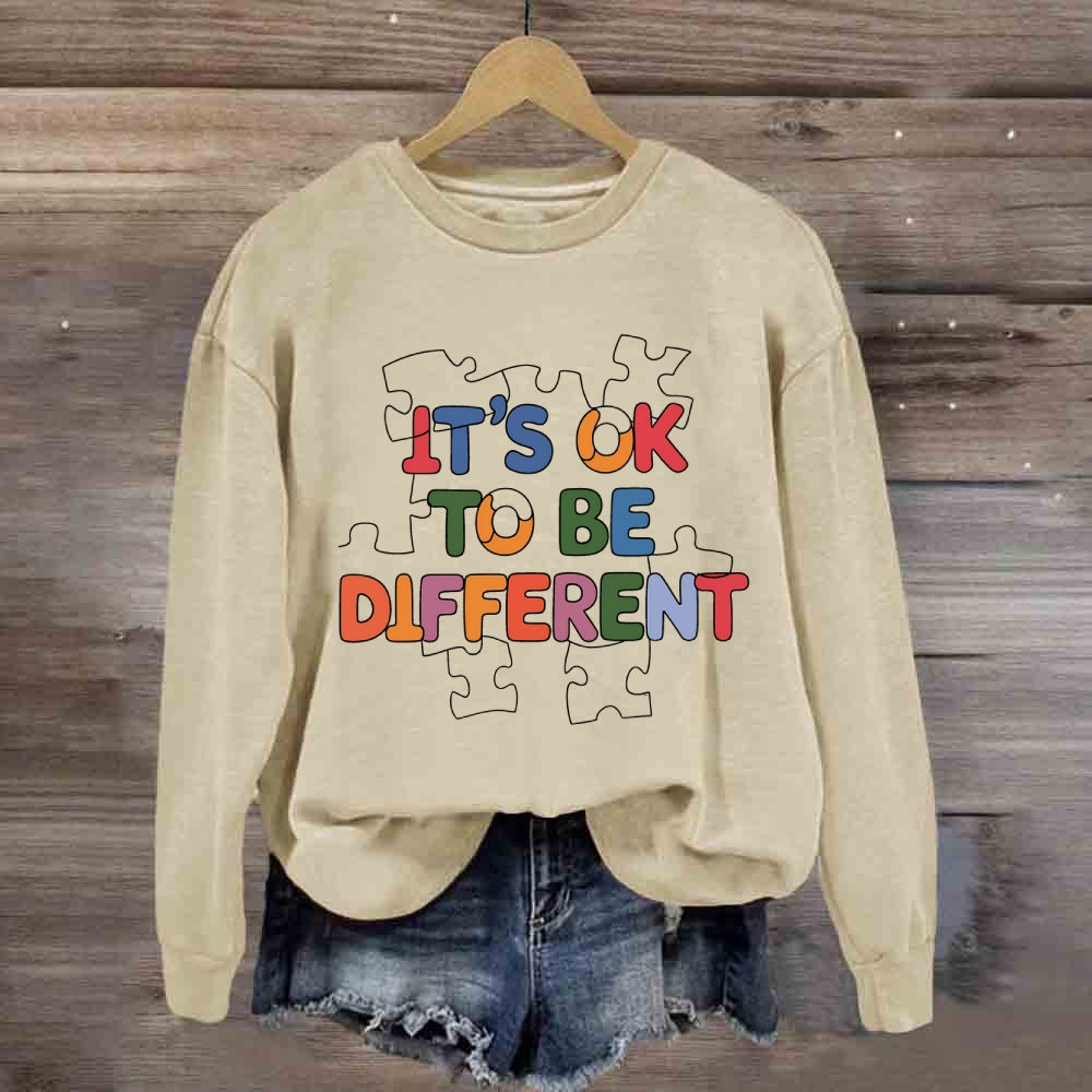 It'S Ok To Be Different Puzzle Sweatshirt
