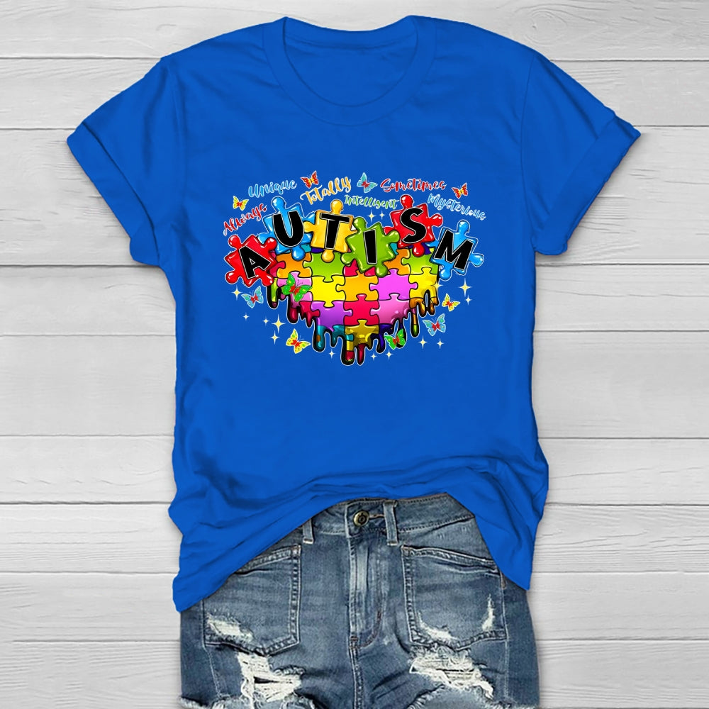 Autism Always Unique Totally Intelligent Autism Awareness  Healthwear T-shirt