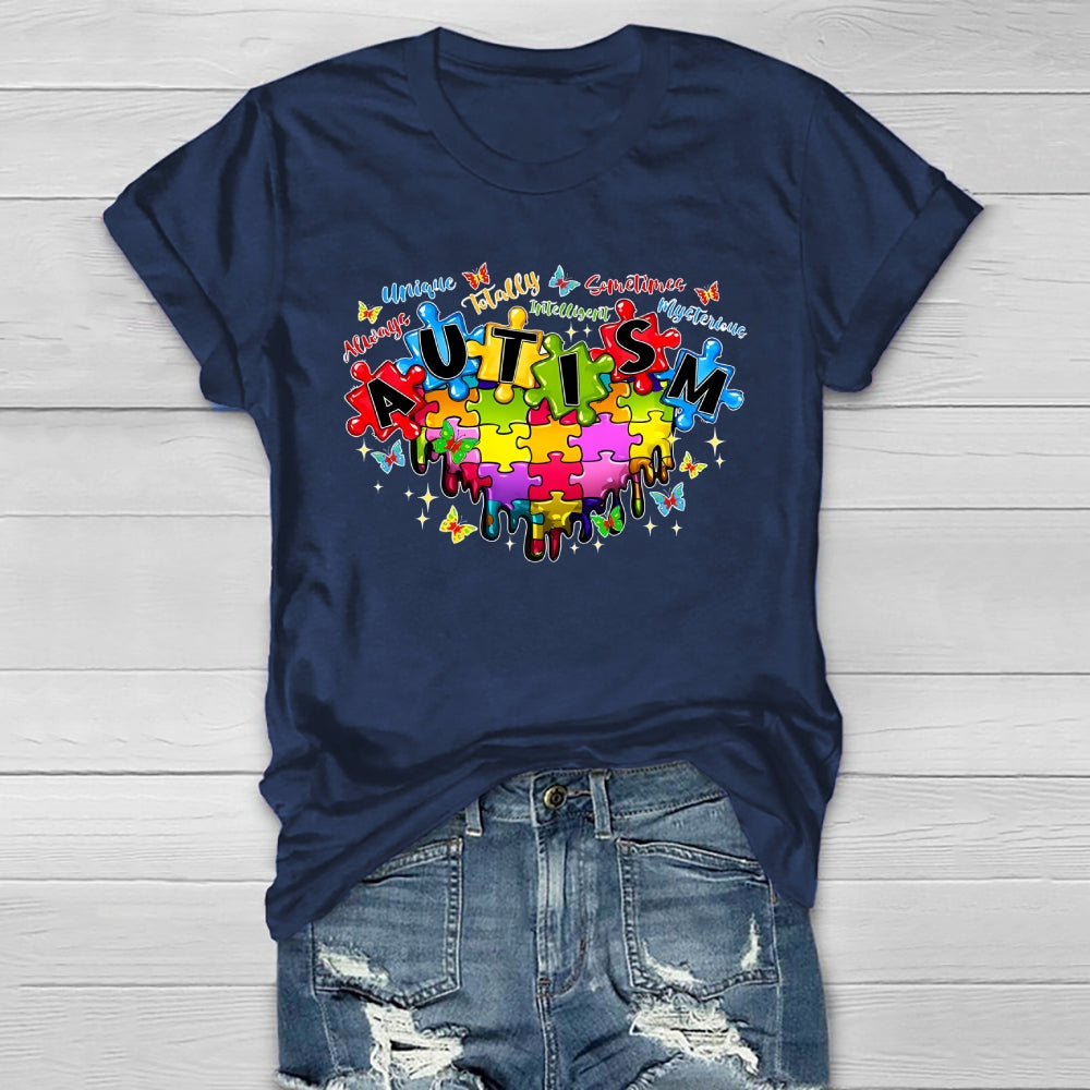 Autism Always Unique Totally Intelligent Autism Awareness  Healthwear T-shirt