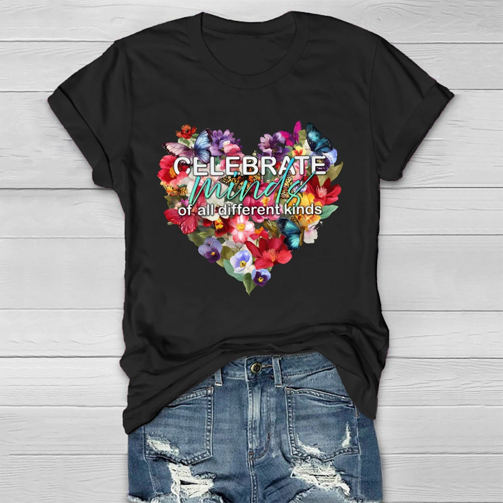 Celebrate Minds Of All Kinds Flowers Healthwear T-shirt 2511001341