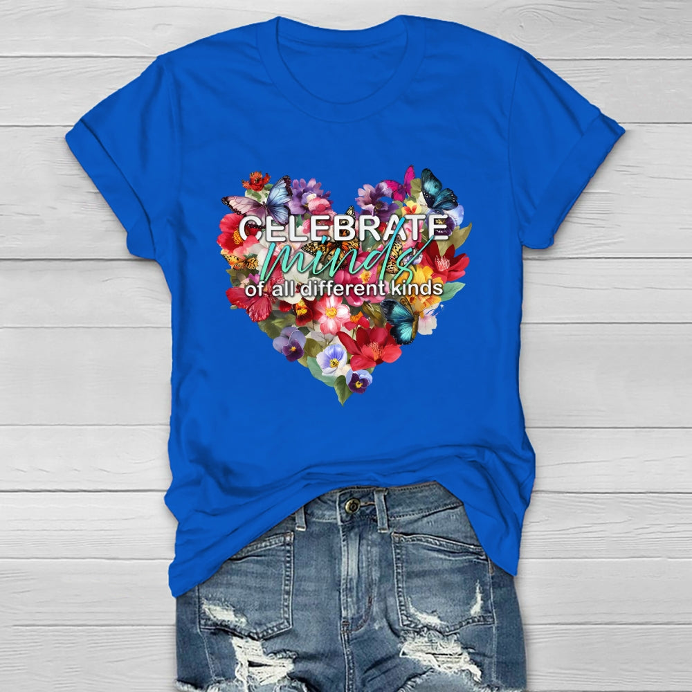Celebrate Minds Of All Kinds Flowers Healthwear T-shirt 2511001341