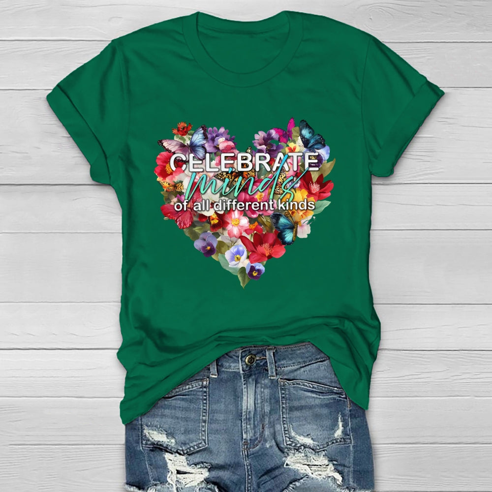 Celebrate Minds Of All Kinds Flowers Healthwear T-shirt 2511001341