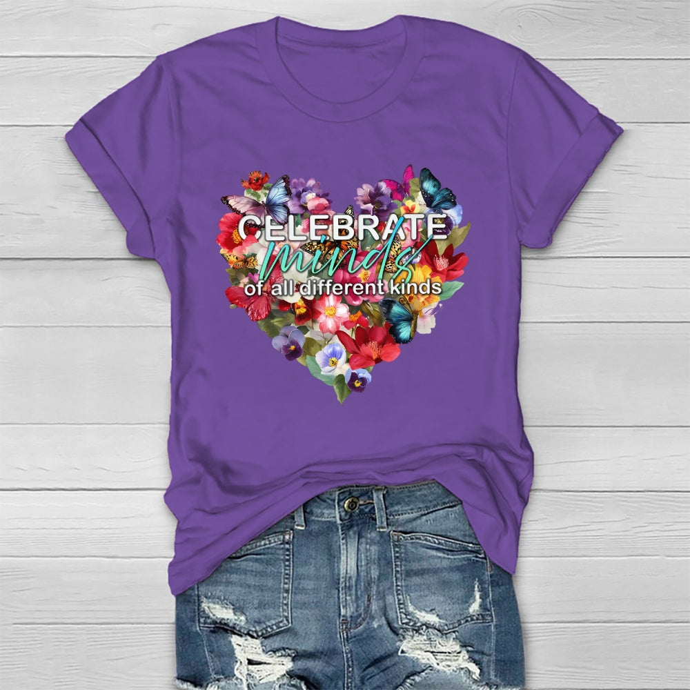 Celebrate Minds Of All Kinds Flowers Healthwear T-shirt 2511001341