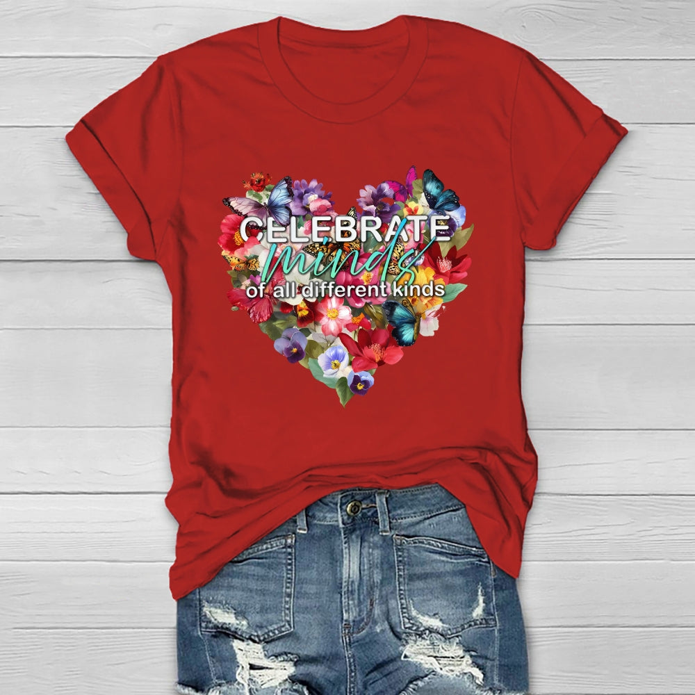 Celebrate Minds Of All Kinds Flowers Healthwear T-shirt 2511001341