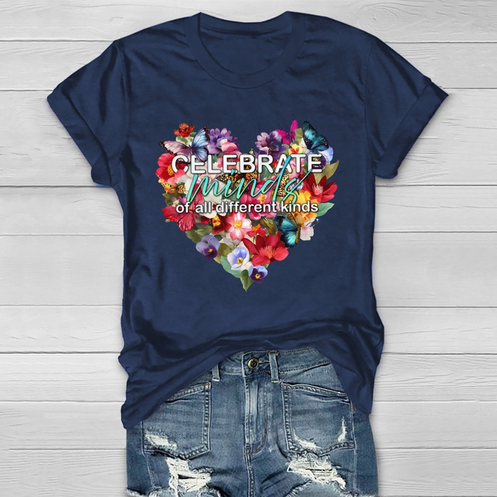 Celebrate Minds Of All Kinds Flowers Healthwear T-shirt 2511001341