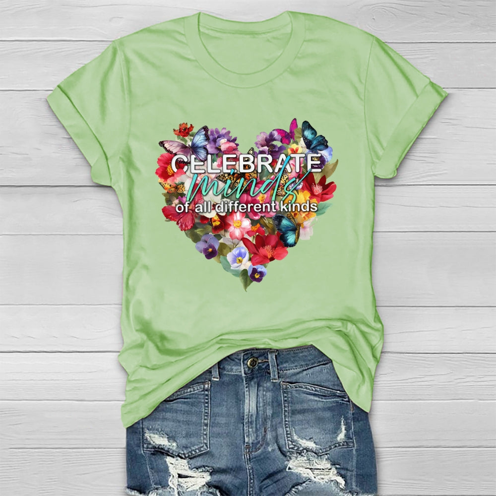 Celebrate Minds Of All Kinds Flowers Healthwear T-shirt 2511001341
