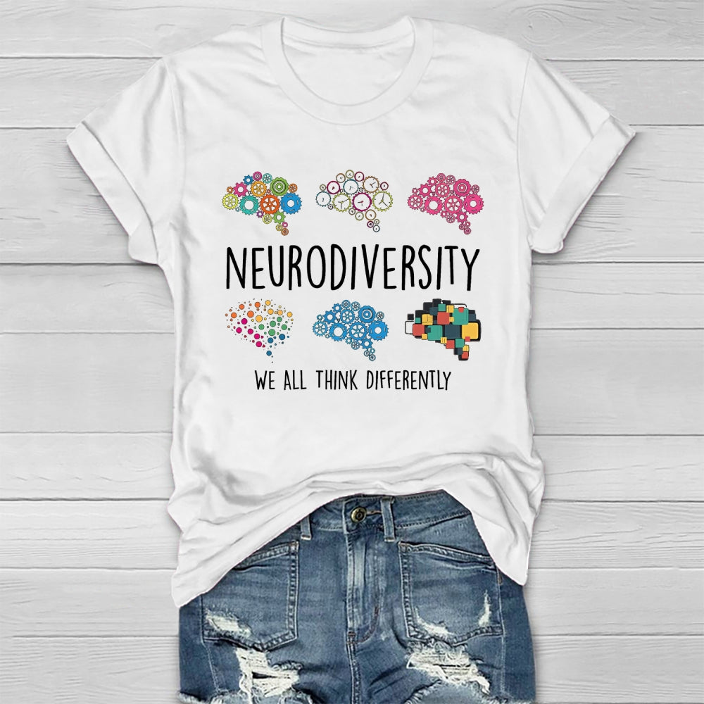 Neurodiversity We All Think Differently Healthwear T-shirt