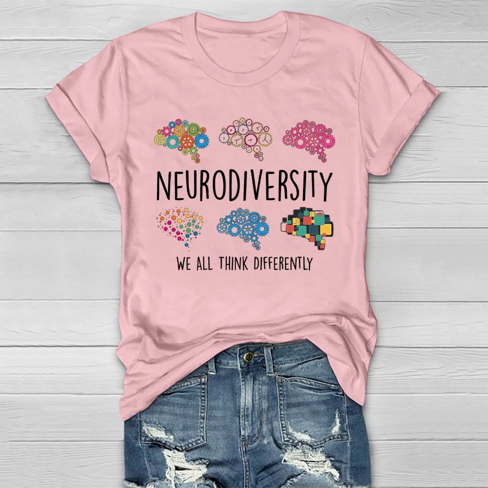 Neurodiversity We All Think Differently Healthwear T-shirt