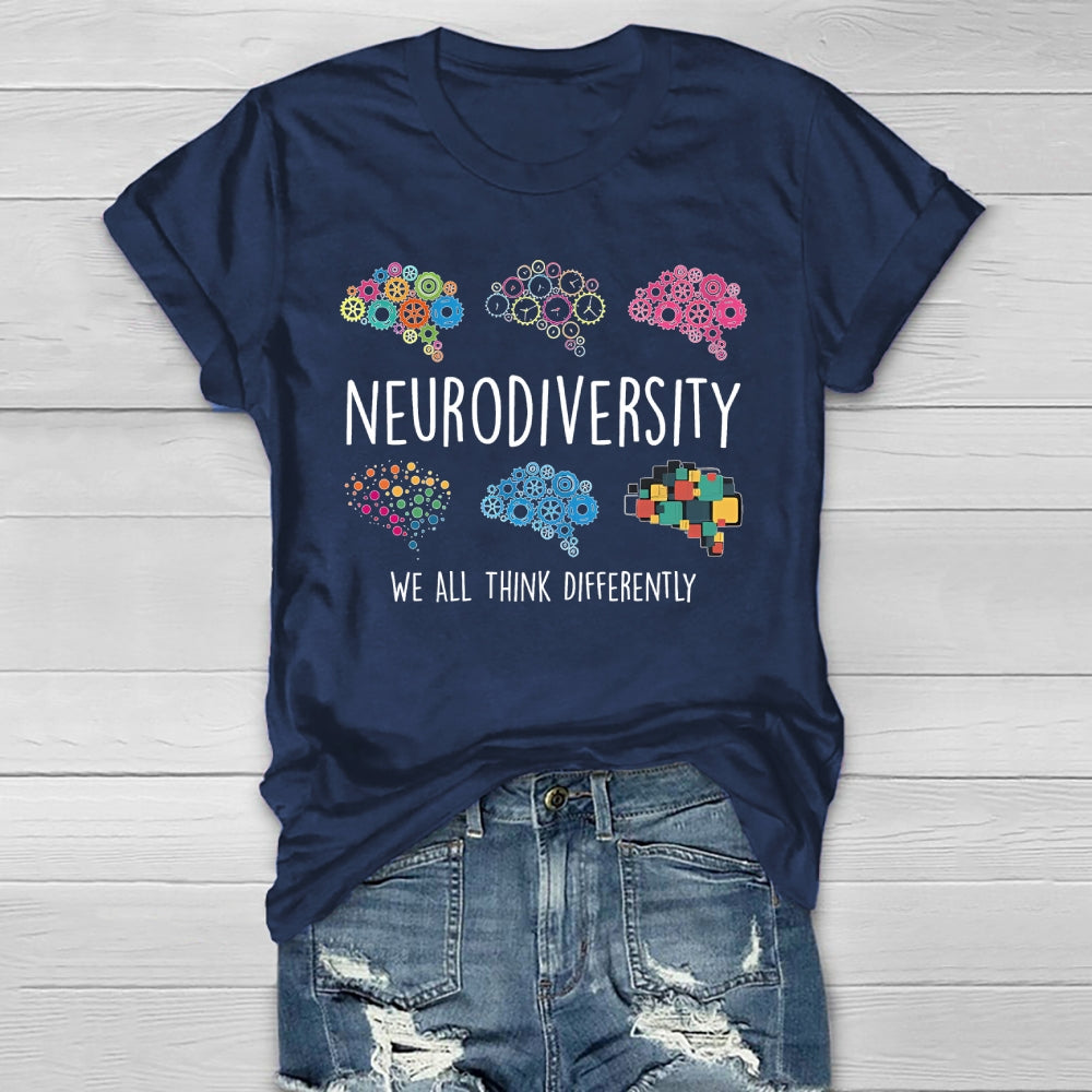 Neurodiversity We All Think Differently Healthwear T-shirt