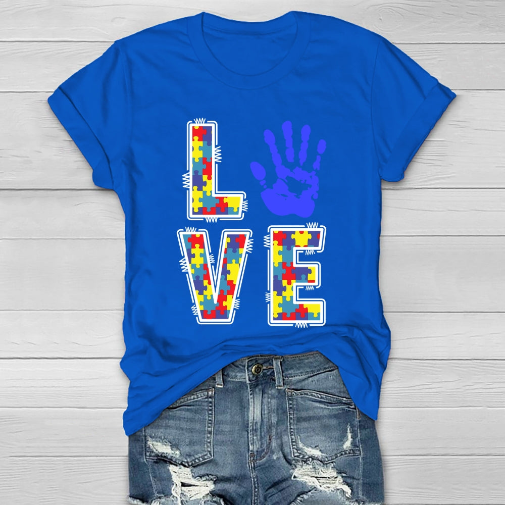 Love Handprints Autism Healthwear T-shirt