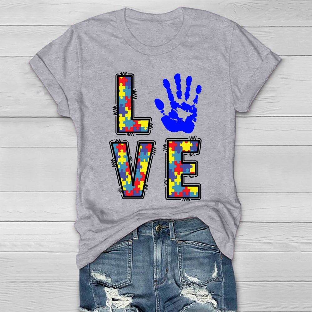 Love Handprints Autism Healthwear T-shirt