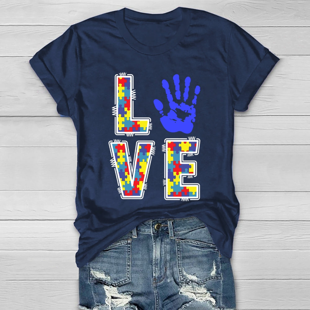 Love Handprints Autism Healthwear T-shirt