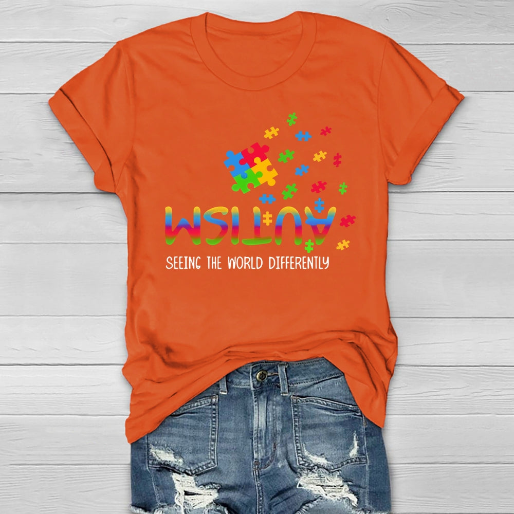 Autism Seeing The World Differently Puzzle Healthwear T-shirt