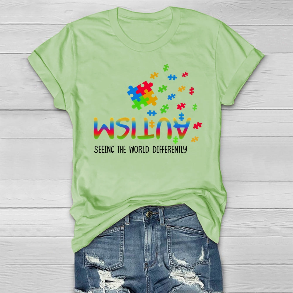 Autism Seeing The World Differently Puzzle Healthwear T-shirt