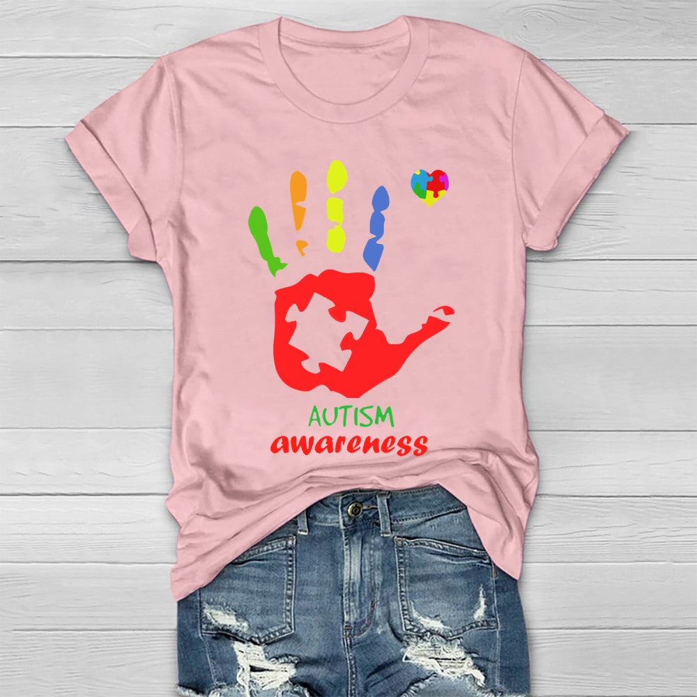 Autism Awareness Colorful Handprints Healthwear T-shirt