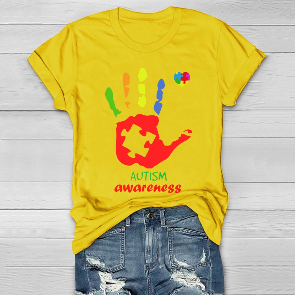 Autism Awareness Colorful Handprints Healthwear T-shirt