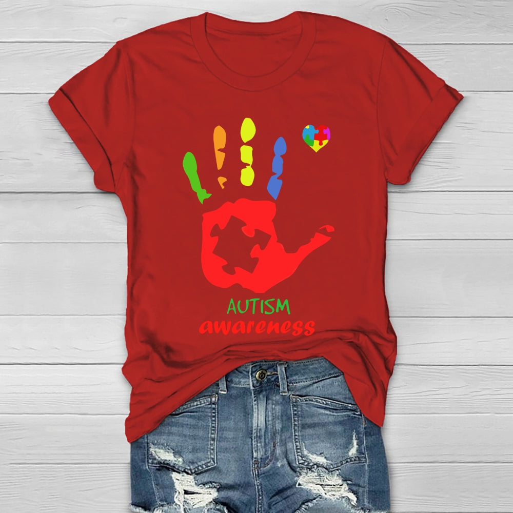 Autism Awareness Colorful Handprints Healthwear T-shirt