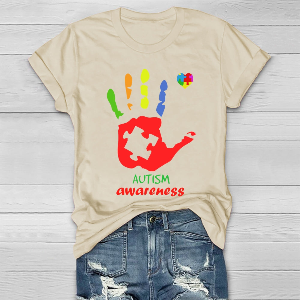 Autism Awareness Colorful Handprints Healthwear T-shirt