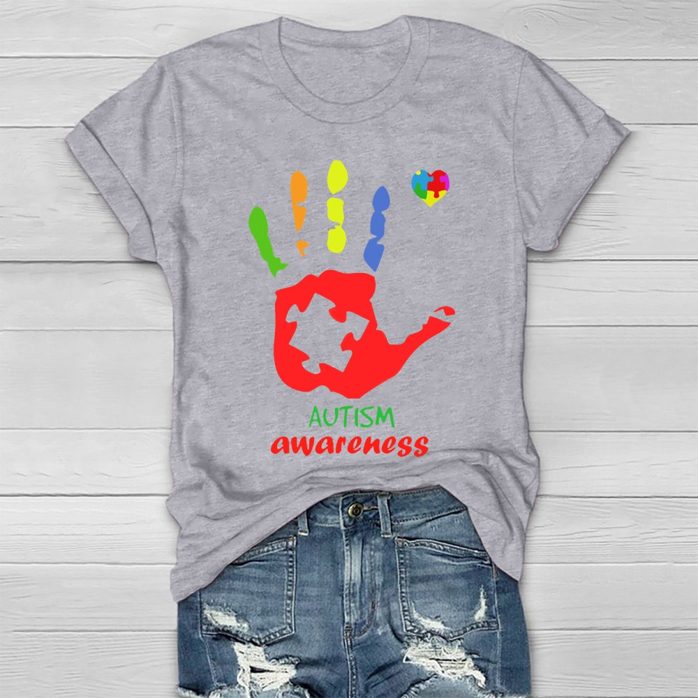 Autism Awareness Colorful Handprints Healthwear T-shirt