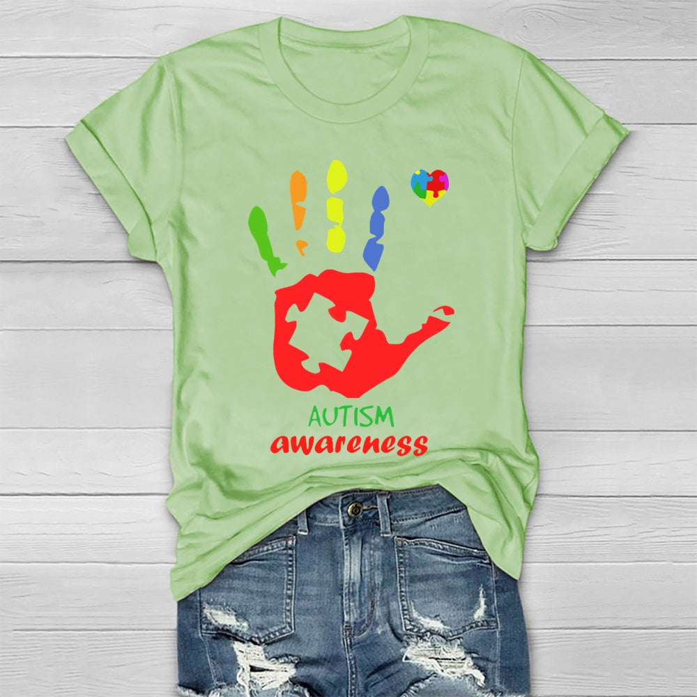 Autism Awareness Colorful Handprints Healthwear T-shirt