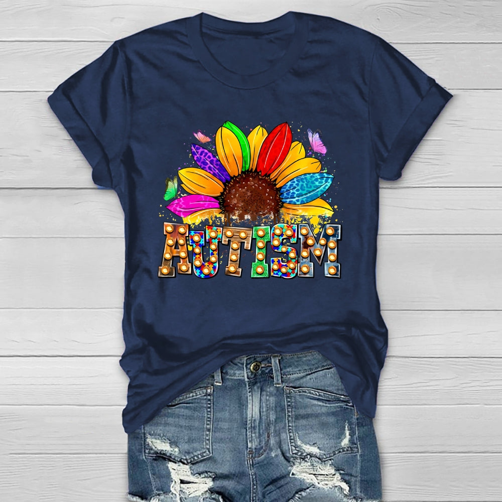 Autism Colorful Sunflower Healthwear T-shirt