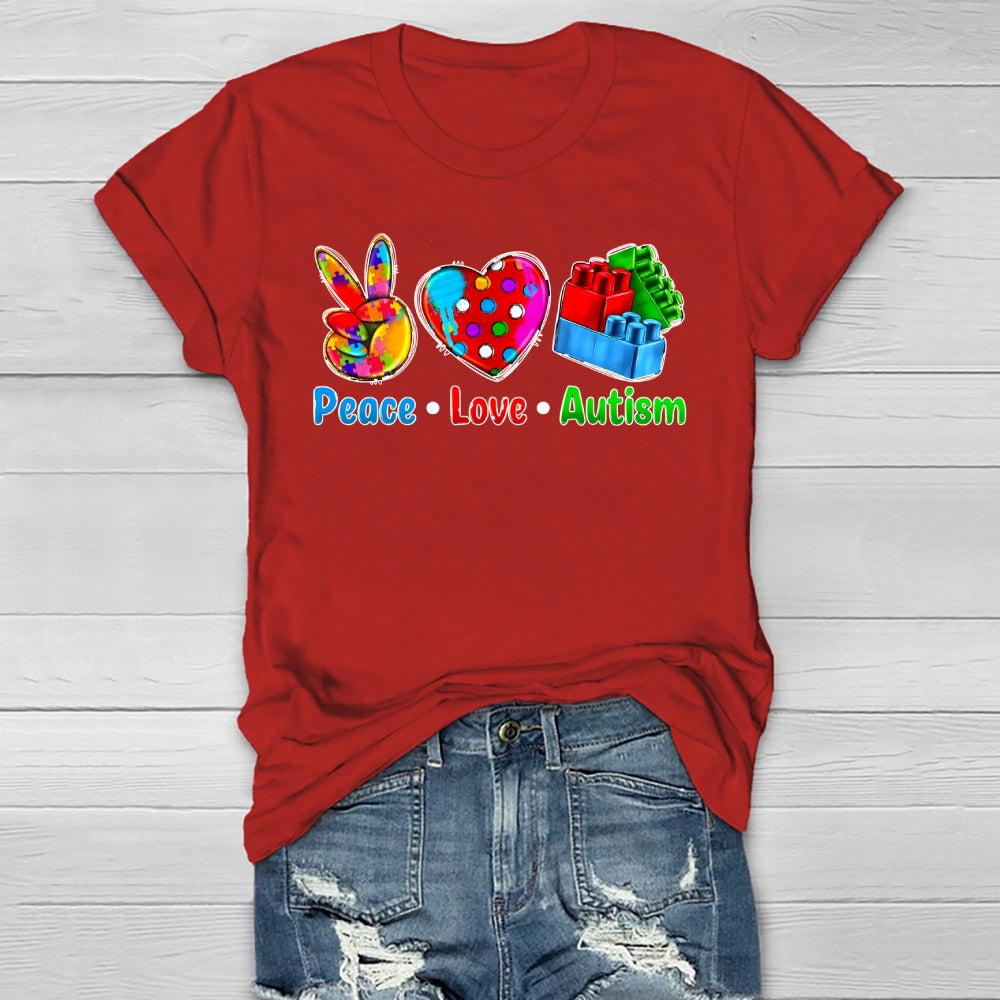 Peace Love Autism Blocks Healthwear T-shirt