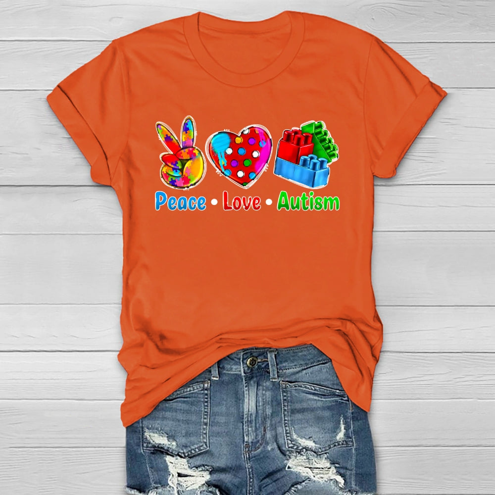 Peace Love Autism Blocks Healthwear T-shirt