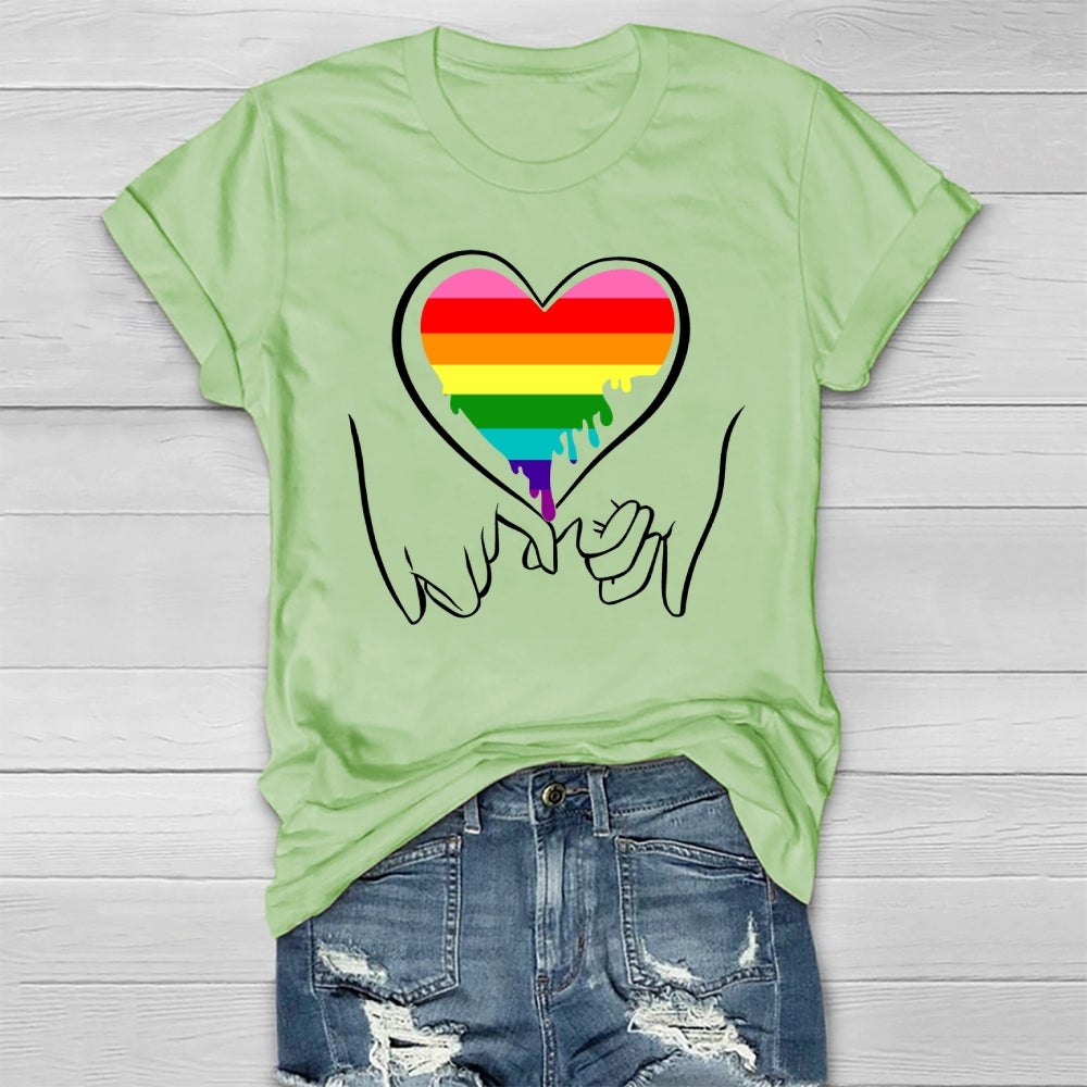 Hand In Hand Colorful Hearts Healthwear T-shirt
