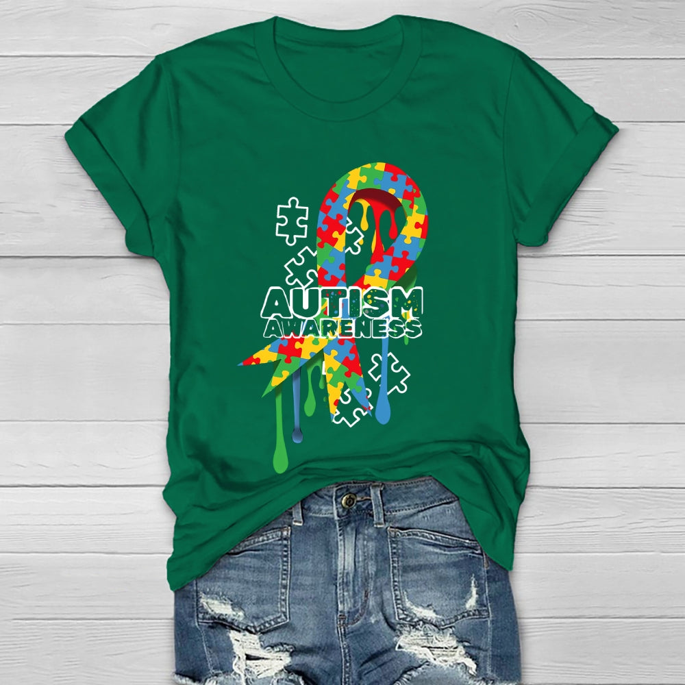 Autism Awareness Puzzle Ribbon Healthwear T-shirt