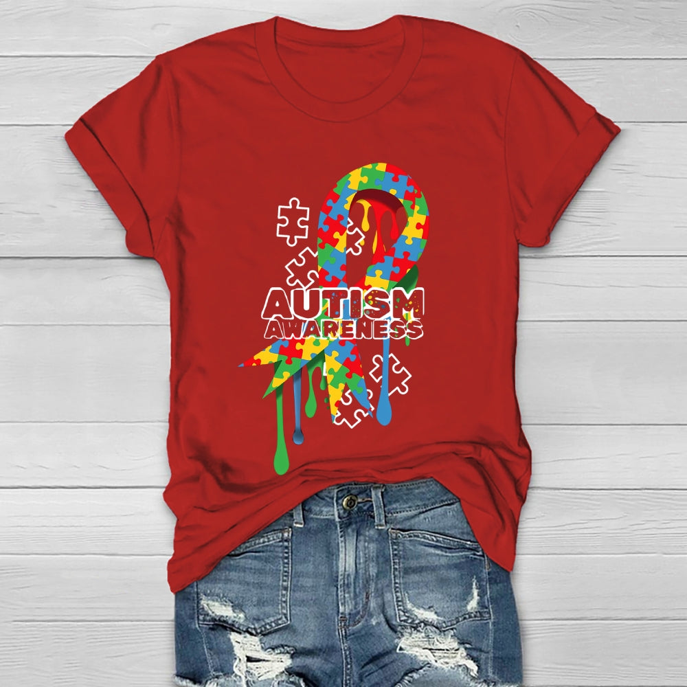 Autism Awareness Puzzle Ribbon Healthwear T-shirt