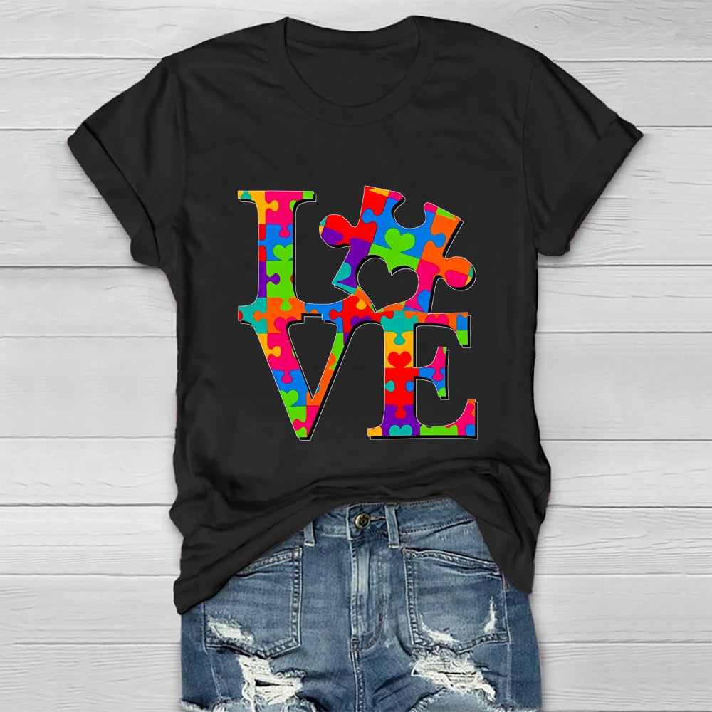 Love Puzzle Letters Healthwear T-shirt