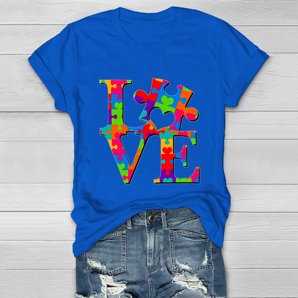 Love Puzzle Letters Healthwear T-shirt